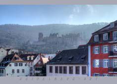 Postkarte  Schlossblick mit rotem Haus